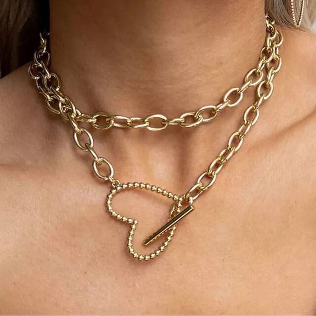 2021 New Hollow Heart Choker Necklaces For Women Wholesale Statement Necklace Heart Dainty Pendant Adjustable Necklace Gift Dropshipping