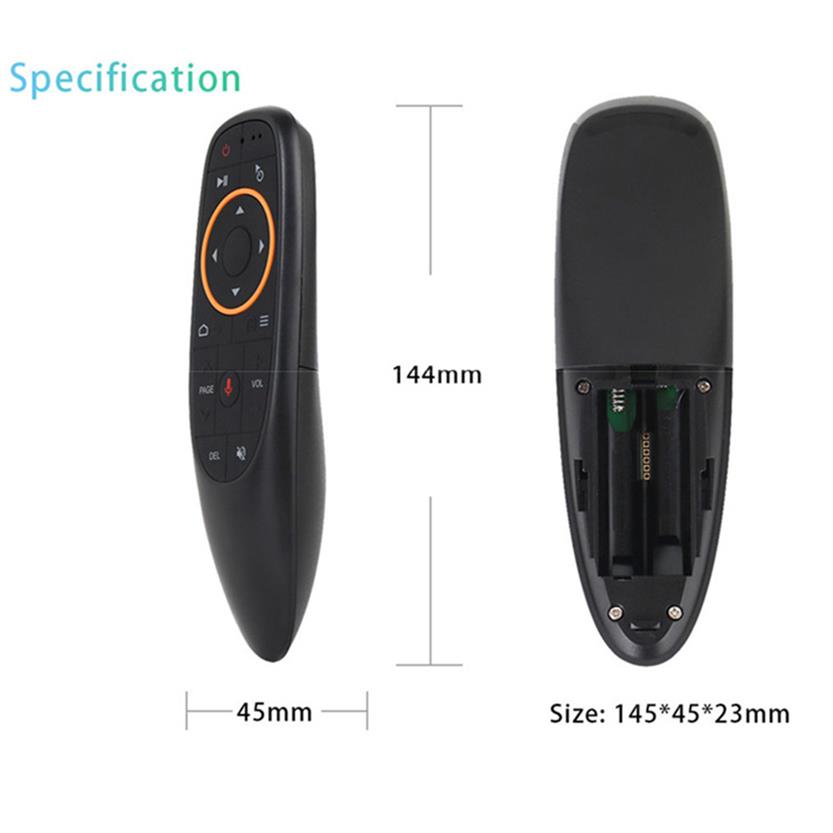 G10G10S Voice Remote Control Air Mouse with USB 24GHz Wireless 6 Axis Gyroscope Microphone IR Remote Controls For Android tv Box