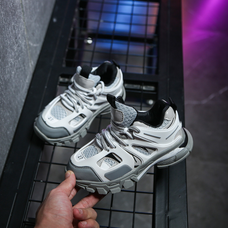 Autumn New Kids Sport Sneakers Children Casual Sneakers Baby Girls Mesh Running Shoes Boys Brand Black Chunky Sneakers Trainers C1002