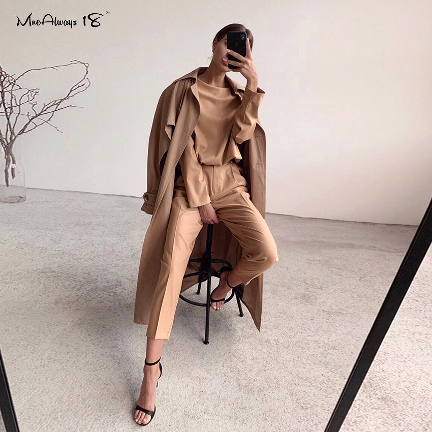 Mnealways18 Vintage Zipper Khaki Trousers Women High Waist Office Pants Ladies Brown Trousers Work Wear Summer Long Pants T200617