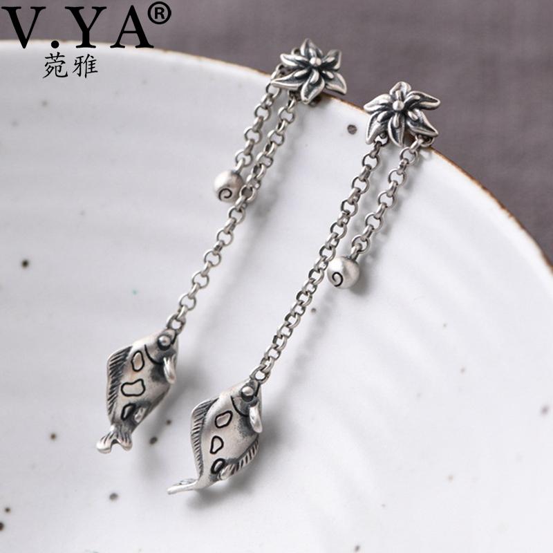 V.YA 925 Sterling Silver Vintage Fashion Art Fish Earrings Creative Women's Temperament Flower Tassel Earrings Party Jewelry
V.YA 925 Sterling Silver Vintage Fashion Art Fish Earrings Creative Women's Temperament Flower Tassel Earrings Party Jewelry
