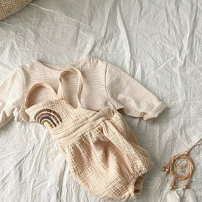 MILANCEL baby clothing newborn baby boys clothes baby rainbow bodysuit infant clothing set Y1105