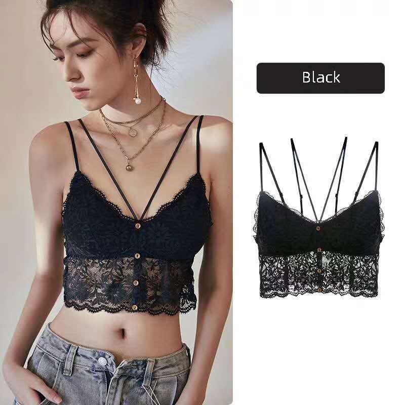 Sexy Lace Bra Top Padded Backless Wireless Seamless Soft Cup Lacy up Hollow Out Women French Lingerie Underwear Black
Sexy Lace Bra Top Padded Backless Wireless Seamless Soft Cup Lacy up Hollow Out Women French Lingerie Underwear Black