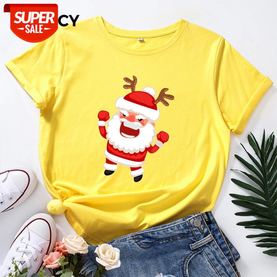 JFUNCY 100% Cotton Women's Tops Christmas Crazy Santa Printed T-shirt Female Casual T Shirt Women Plus Size Short Sleeve Tees #Pb4N, White
JFUNCY 100% Cotton Women's Tops Christmas Crazy Santa Printed T-shirt Female Casual T Shirt Women Plus Size Short Sleeve Tees #Pb4N, White