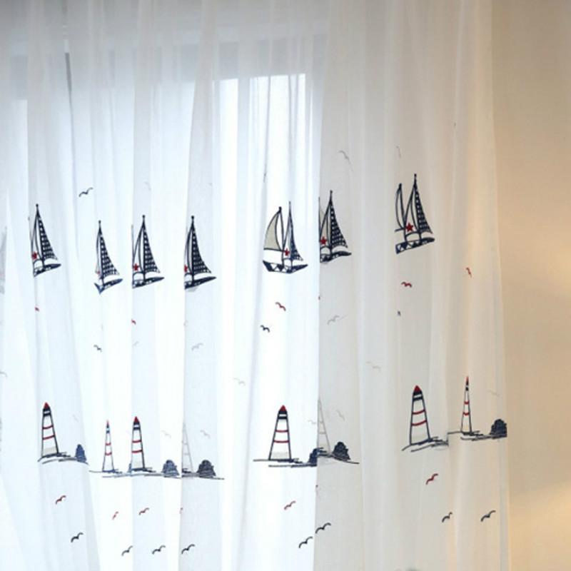 Textile City Transparence Embroidered White Tulle Sheer Panel Sail Boat Pattern Curtain for Bedroom LivingRoom Window Decoration
Textile City Transparence Embroidered White Tulle Sheer Panel Sail Boat Pattern Curtain for Bedroom LivingRoom Window Decoration
