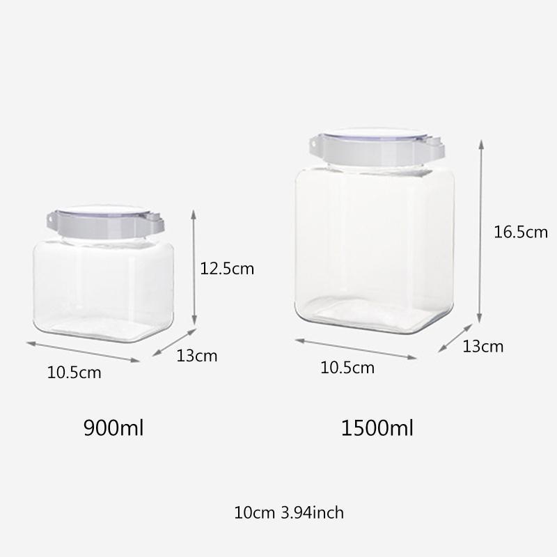 900/1500ml Storage Container Plastic Kitchen Refrigerator Box Sealed1
