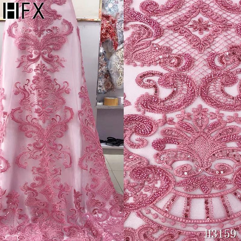 HFX Pink African Hand Beaded Lace Fabric 2020 High Quality Nigerian Lace Fabric with Beads Embroidery Bridal 3159
HFX Pink African Hand Beaded Lace Fabric 2020 High Quality Nigerian Lace Fabric with Beads Embroidery Bridal 3159