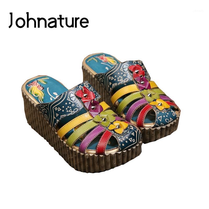 Johnature Genuine Leather National Style Slippers Hand-painted Outside Summer Casual Sandals Flower Wedges Slides Women Shoes1, Blue
Johnature Genuine Leather National Style Slippers Hand-painted Outside Summer Casual Sandals Flower Wedges Slides Women Shoes1, Blue