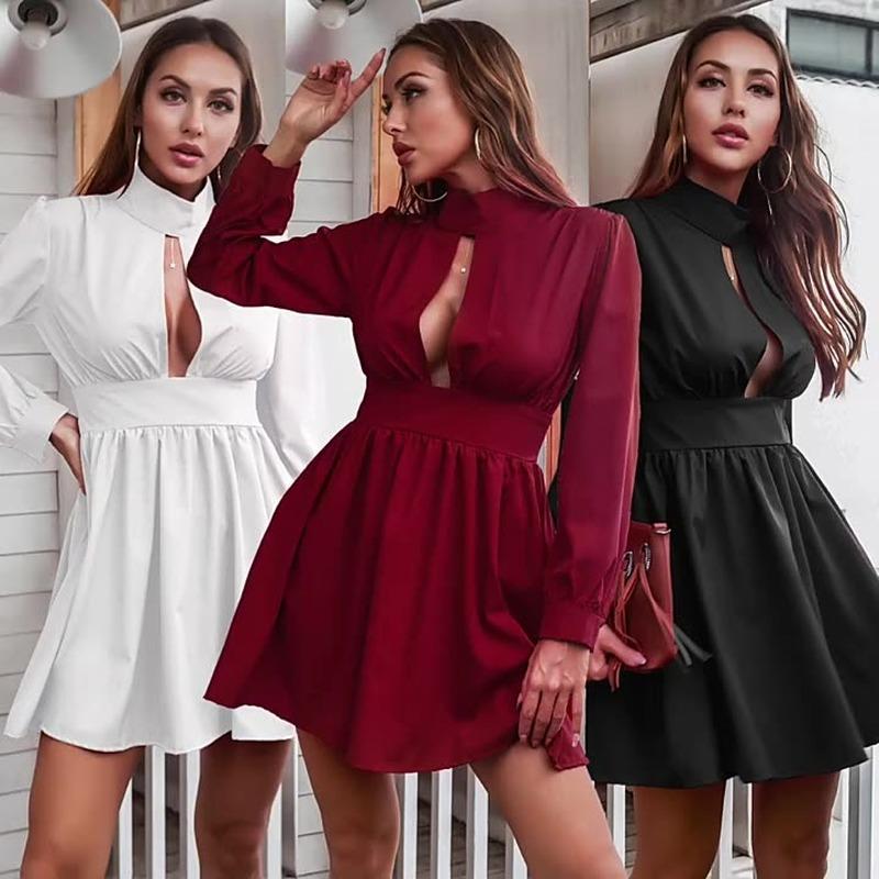 Casual Dresses Hollow Sexy Dress Women Long Sleeve Red Short Spring Party Club A Line White Lady Vestido Elegant 18170, Black;gray
Casual Dresses Hollow Sexy Dress Women Long Sleeve Red Short Spring Party Club A Line White Lady Vestido Elegant 18170, Black;gray