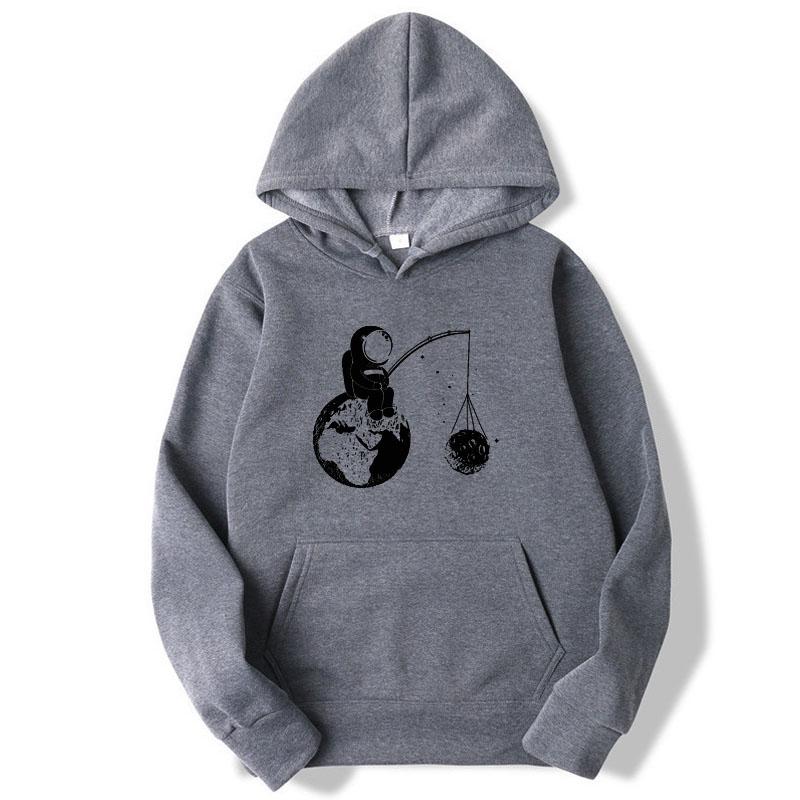 Men's Hoodies & Sweatshirts Fashion Brand Astronaut Funny Design Printing Blended Cotton Spring Autumn Male Casual Hip Hop Hoodie