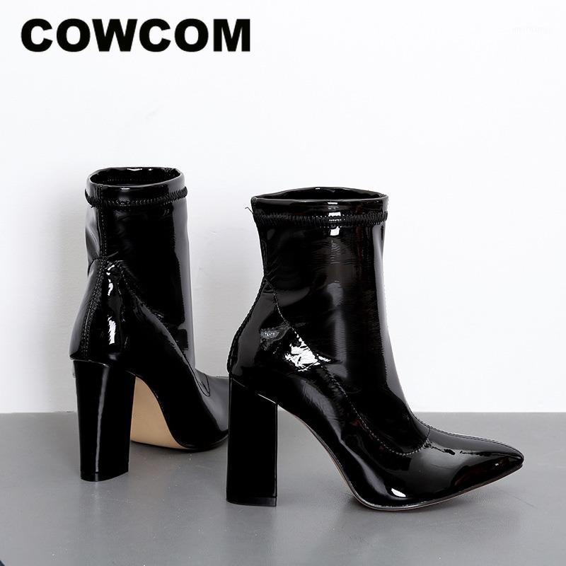 COWCOM 2020 Women Mid calf Point Toe Thick With Pointed Pointed Thin High-heeled Patent Leather Boots Women's Boots -999-11, Black
COWCOM 2020 Women Mid calf Point Toe Thick With Pointed Pointed Thin High-heeled Patent Leather Boots Women's Boots -999-11, Black