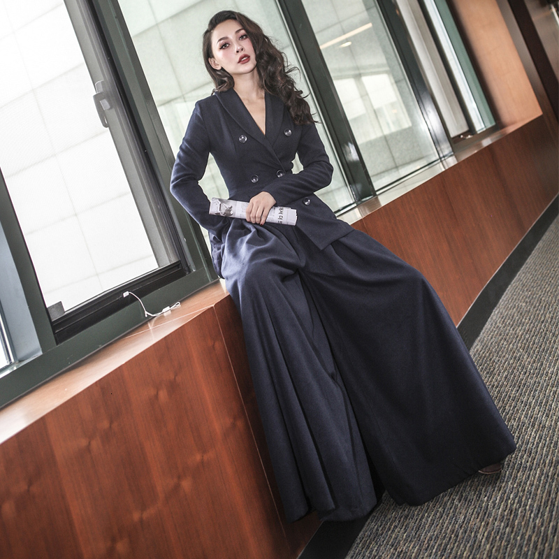 2021 New Le Palais Vintage Elegant Double Thin Woolen Blazer/elegant Big Leg Wide Women's Pants Fabric JYSW, Dark blue blazer.
2021 New Le Palais Vintage Elegant Double Thin Woolen Blazer/elegant Big Leg Wide Women's Pants Fabric JYSW, Dark blue blazer.