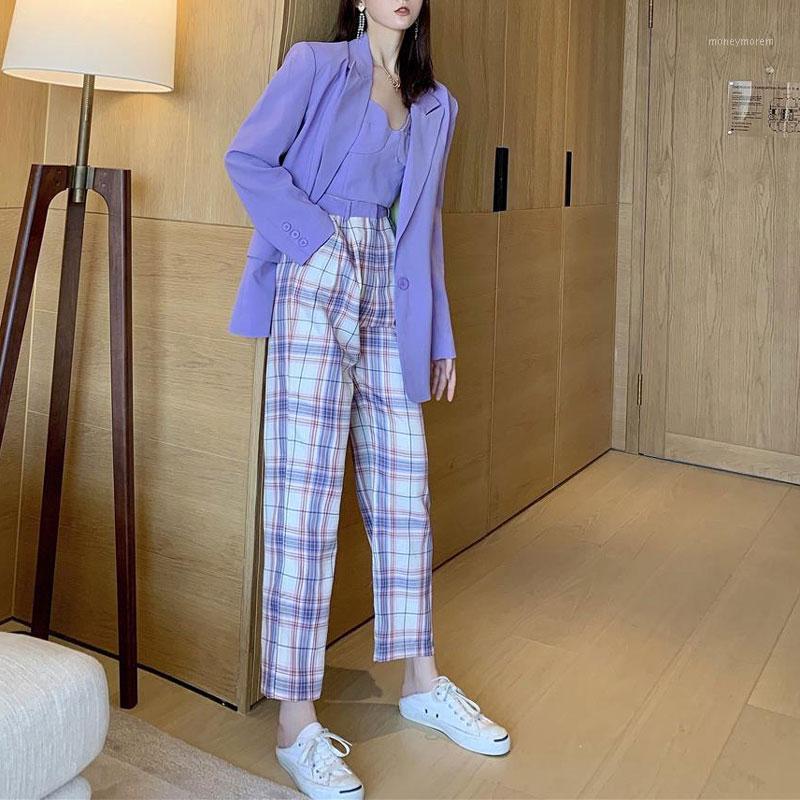 Ladies Casual Sets Summer 2020 New Cropped Crop Top + Fashion Loose Single Button Blazer Feminino + Plaid Mini Skirt 3 Piece Set1, Blazer pants 2pcs
Ladies Casual Sets Summer 2020 New Cropped Crop Top + Fashion Loose Single Button Blazer Feminino + Plaid Mini Skirt 3 Piece Set1, Blazer pants 2pcs