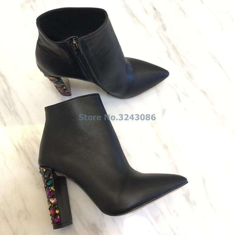 Black Sheepskin High Heel Boots Colorful Jewelry Chunky Heel Women Fashion Boots Black Red Gray Suede Pointed Toe Ankle1, As picture
Black Sheepskin High Heel Boots Colorful Jewelry Chunky Heel Women Fashion Boots Black Red Gray Suede Pointed Toe Ankle1, As picture