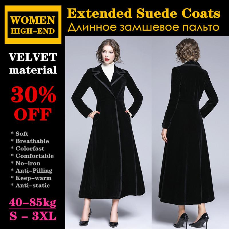 High-end Women Extended Velvet Black Coat England-style Spring Autumn Winter Fashion Noble Soft Breathable Comfortable Keep-warm, Elegant black
High-end Women Extended Velvet Black Coat England-style Spring Autumn Winter Fashion Noble Soft Breathable Comfortable Keep-warm, Elegant black