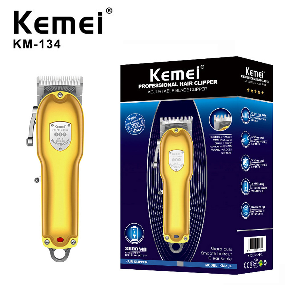 Kemei Barber Shop Shaver Rechargeable Cuter Hair Trimmer Cliper Man Adjustable Blade Razor Haircut Machine Clipper KM-134 Trimmer
Kemei Barber Shop Shaver Rechargeable Cuter Hair Trimmer Cliper Man Adjustable Blade Razor Haircut Machine Clipper KM-134 Trimmer