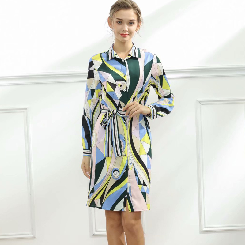 2021 Spring New Retro Style Printing Long Sleeve Single-breasted Belt Self-cultivation Casual Shirt-dressing Temperament N6t8, Multiple
2021 Spring New Retro Style Printing Long Sleeve Single-breasted Belt Self-cultivation Casual Shirt-dressing Temperament N6t8, Multiple