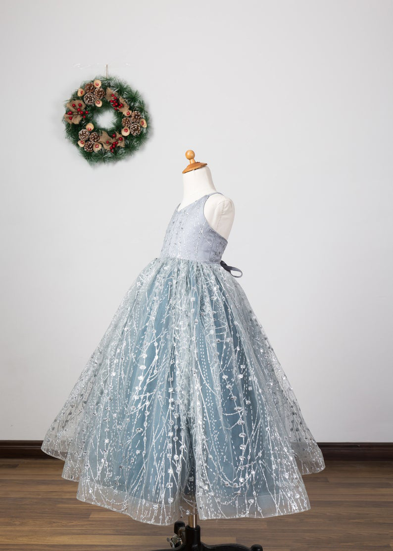a line girls pageant dresses lace sequined v neck open back girls birthday party gowns custom made