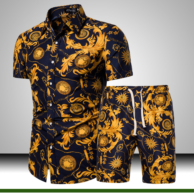 Mens Clothing Floral Shirt Set 2 Piece Tracksuit Male Casual Beach Wear Clothes Pattern Ouftits Fashion Men Clothing Summer 2020 Q1110, Gray
Mens Clothing Floral Shirt Set 2 Piece Tracksuit Male Casual Beach Wear Clothes Pattern Ouftits Fashion Men Clothing Summer 2020 Q1110, Gray