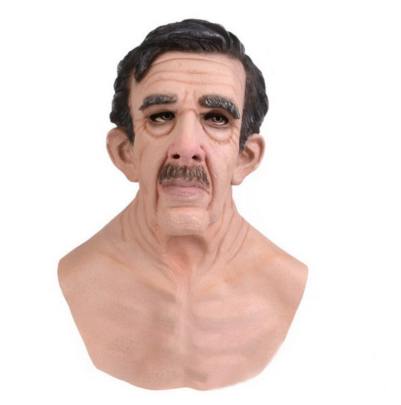 Another MeThe Elder Realistic Old Man Mask Wrinkle Face Mask Latex Full Head Mask for Masquerade Halloween Party Realistic Dec2826066787