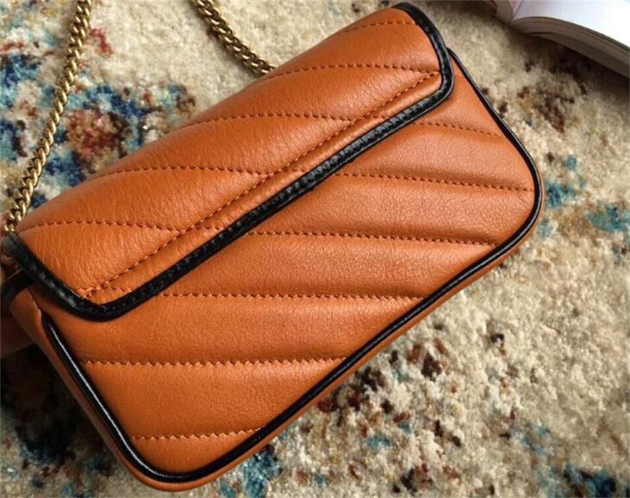 Quality 574969 17.5cm Marmonts diagonal matelasse Leather Super Mini Shoulder Bag,Cerise leather trim,with Dust Bag Free Shipping