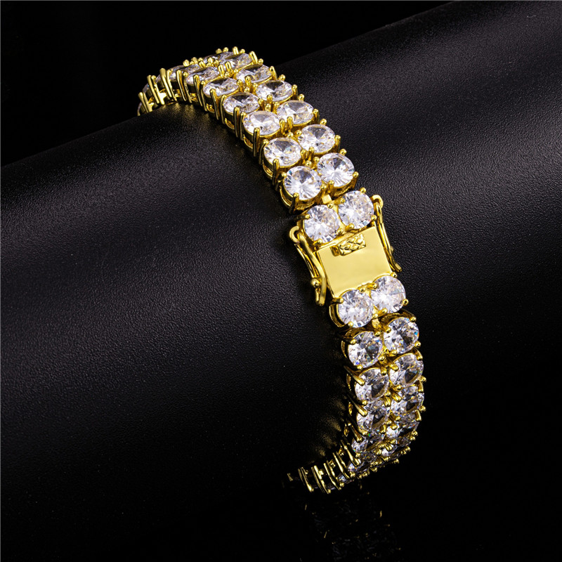 Mens Punk Bracelet High Quality 10mm Gold Plated Bling 2 Rows CZ Tennis Bracelet for Men Women Hot Gift
Mens Punk Bracelet High Quality 10mm Gold Plated Bling 2 Rows CZ Tennis Bracelet for Men Women Hot Gift