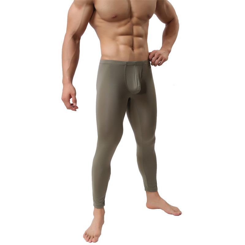 Men Trousers + Undershirts Ice Silk Penis Pouch Leggings Shorts Sleeve T-shrirts Sets Sports Bodybuilding Gym Fitness Homewear 201023