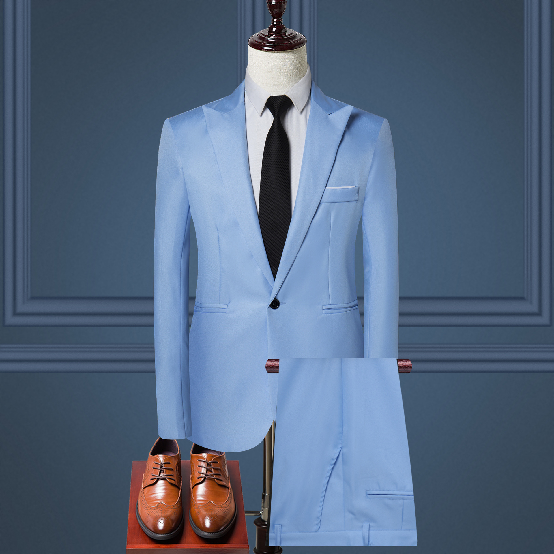 New Men Plus Size 5XL Slim Casual Blazer+Pants Men Suits for Business Office Formal Party Wedding 2 Pieces Men Blazer Set 201105