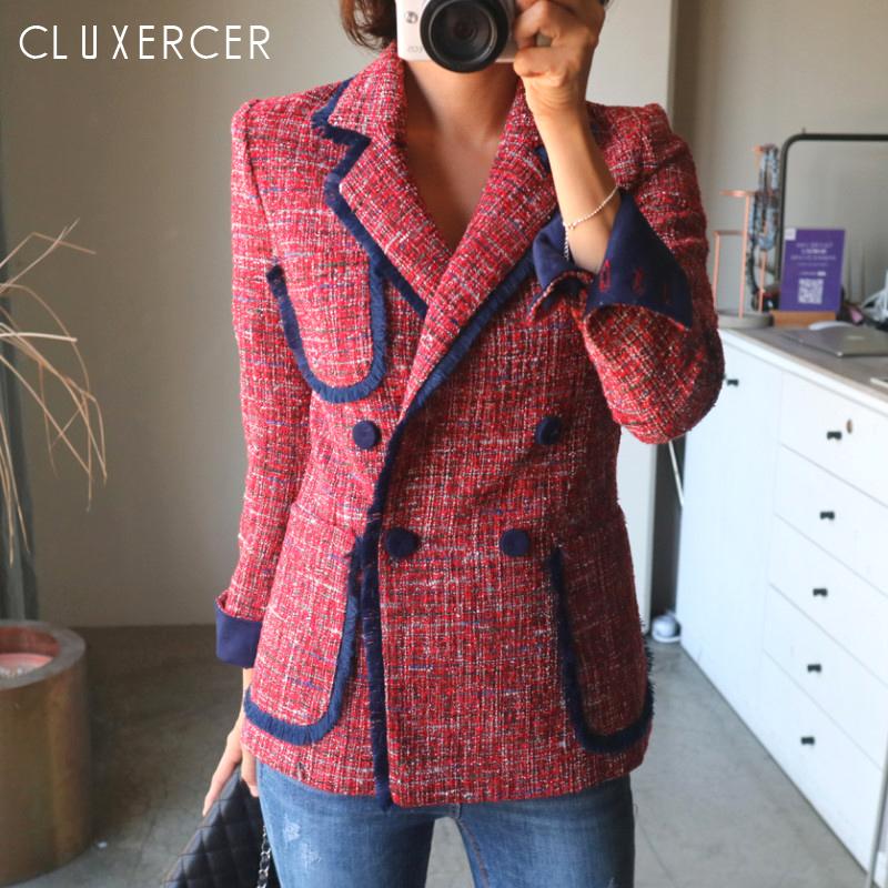 Autumn Winter Vintage Plaid Tweed Jacket Coat Female Casual Long Sleeve Notched Collar Double Breasted Slim Jacket Top Outerwear, Gray
Autumn Winter Vintage Plaid Tweed Jacket Coat Female Casual Long Sleeve Notched Collar Double Breasted Slim Jacket Top Outerwear, Gray