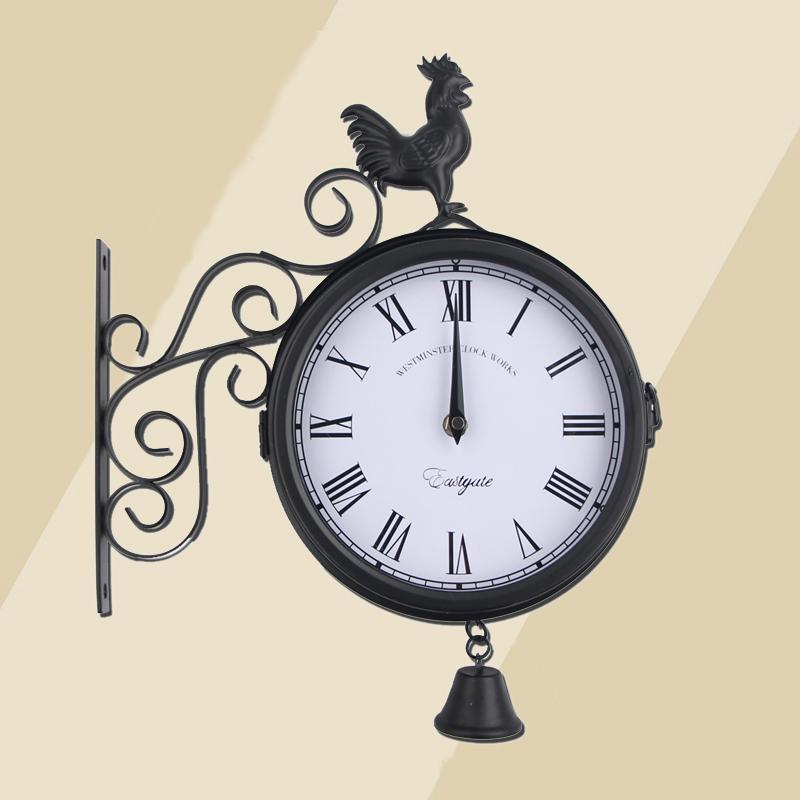 Double Sided Wall Clocks Two Faces Retro Station Clock Wrought Iron Antique-Look Round Wall Hanging Mount Home Décor Clock
Double Sided Wall Clocks Two Faces Retro Station Clock Wrought Iron Antique-Look Round Wall Hanging Mount Home Décor Clock