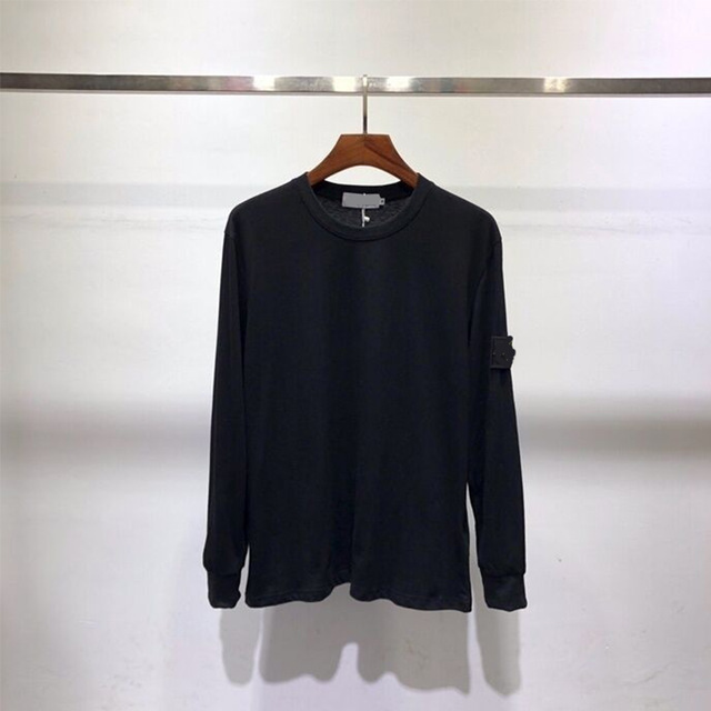 Men ST0NE Casual Logo Long Sleeve Thin ISLAND Cotton Shirt Male Loose O-neck Sport Pullovers Sweatshirts Hoodies 02