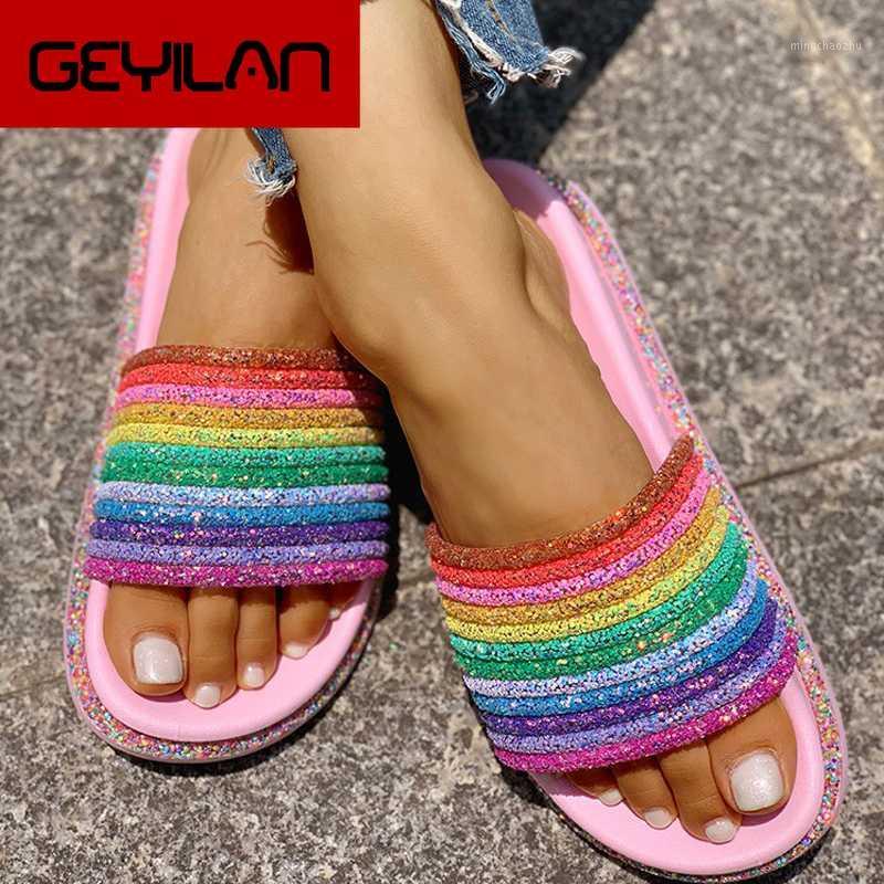 Rainbow Bling Slippers For Girls Summer Non-slip Soft Beach Ladies Slides Flats Shoes Home Women Slipper Outdoor Footwear Sandal1, Pink
Rainbow Bling Slippers For Girls Summer Non-slip Soft Beach Ladies Slides Flats Shoes Home Women Slipper Outdoor Footwear Sandal1, Pink