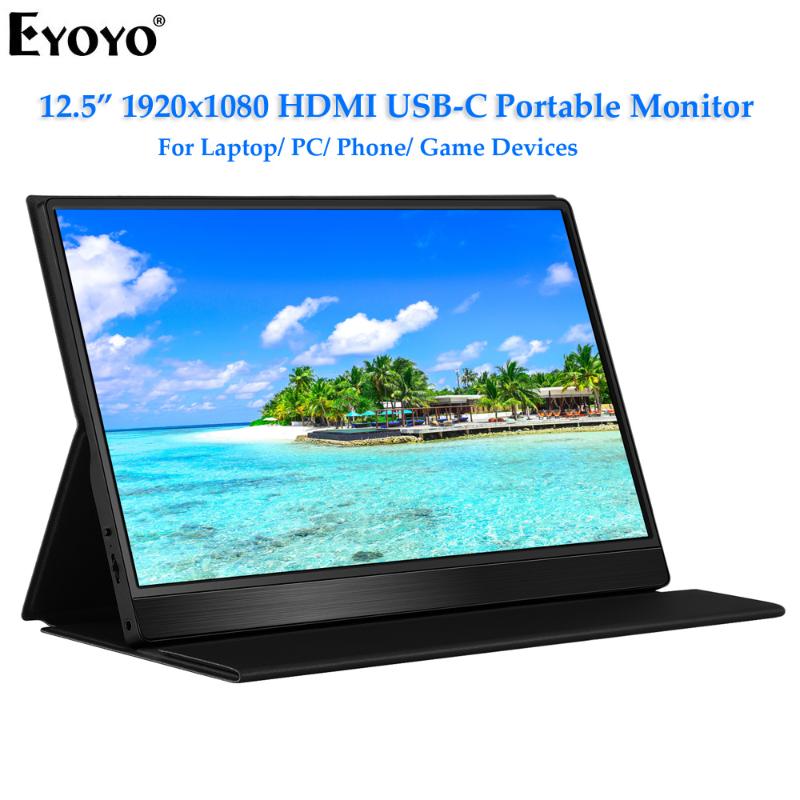 EYOYO EM125X Portable USB C Monitor 12.5" IPS LCD Screen 1080P Gaming Monitor Second Display for Laptop PC Phone Xbox PS4
EYOYO EM125X Portable USB C Monitor 12.5" IPS LCD Screen 1080P Gaming Monitor Second Display for Laptop PC Phone Xbox PS4