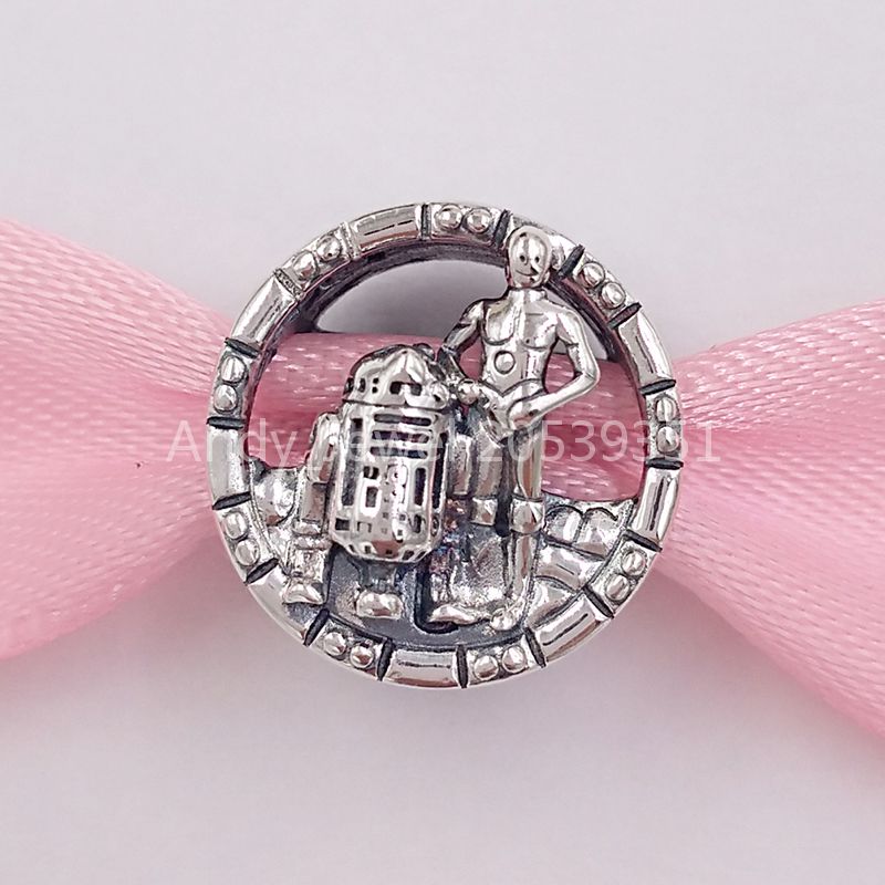 Authentic 925 Sterling Silver Beads C-3Po & R2-D2 Charm Charms Fits European Pandora Style Jewelry Bracelets & Necklace 799245C0, Black
Authentic 925 Sterling Silver Beads C-3Po & R2-D2 Charm Charms Fits European Pandora Style Jewelry Bracelets & Necklace 799245C0, Black