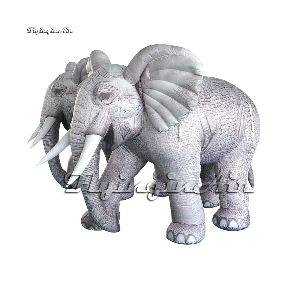Outdoor Giant White Inflatable Elephant 2m Parade Performance Animal Mascot Balloon Blow Up Elephant For Circus Show And Zoo Event
