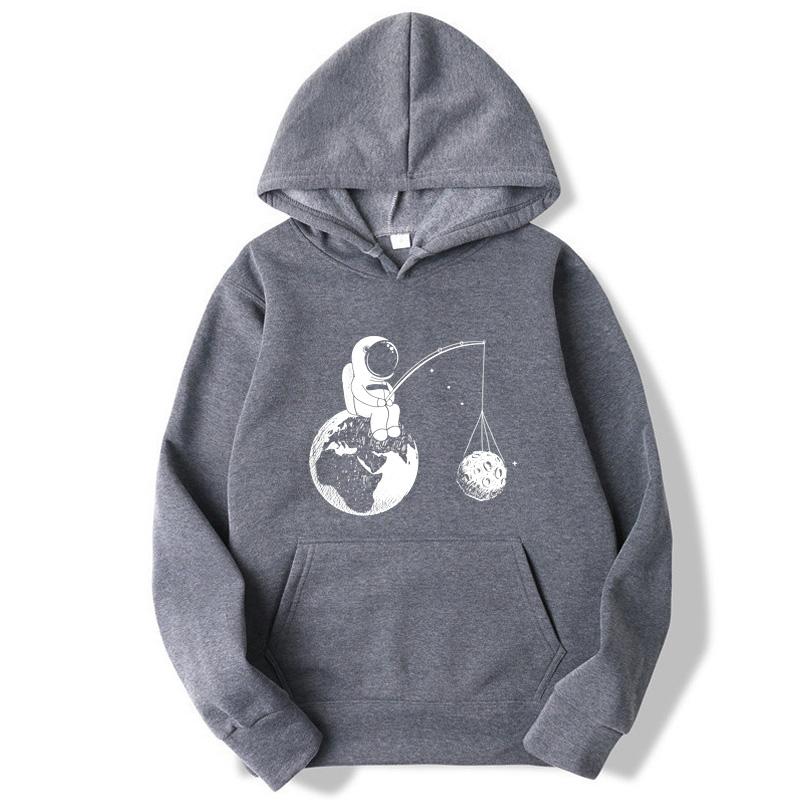 Men's Hoodies & Sweatshirts Fashion Brand Astronaut Funny Design Printing Blended Cotton Spring Autumn Male Casual Hip Hop Hoodie