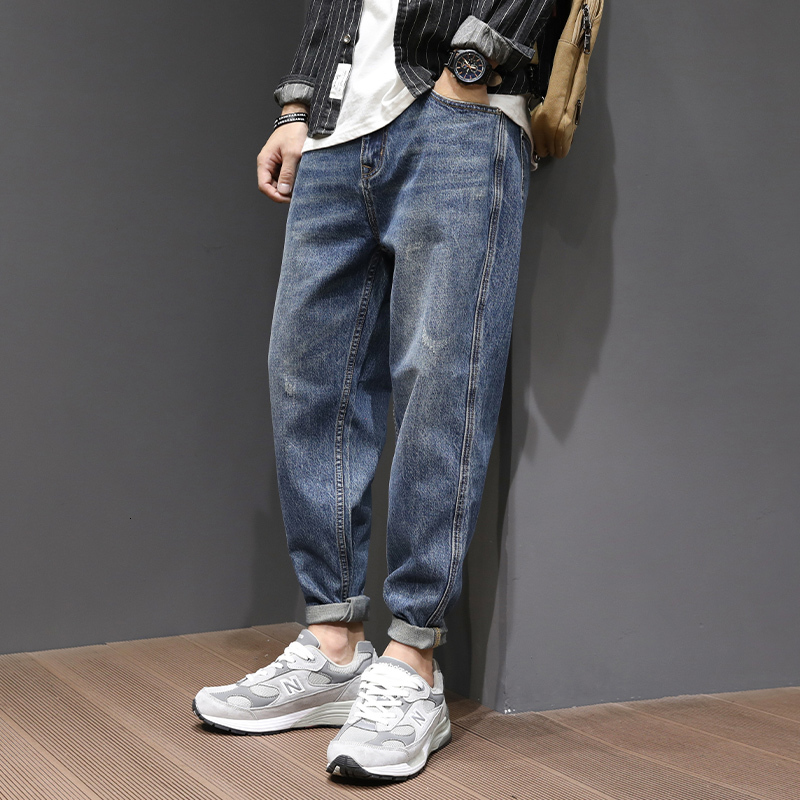 2021 New Japanese Vintage Fashion Men Jeans Retro Blue Loose Fit Denim Harem Pants High Quality Streetwear Hip Hop Wide Leg Trousers Mk3o
2021 New Japanese Vintage Fashion Men Jeans Retro Blue Loose Fit Denim Harem Pants High Quality Streetwear Hip Hop Wide Leg Trousers Mk3o