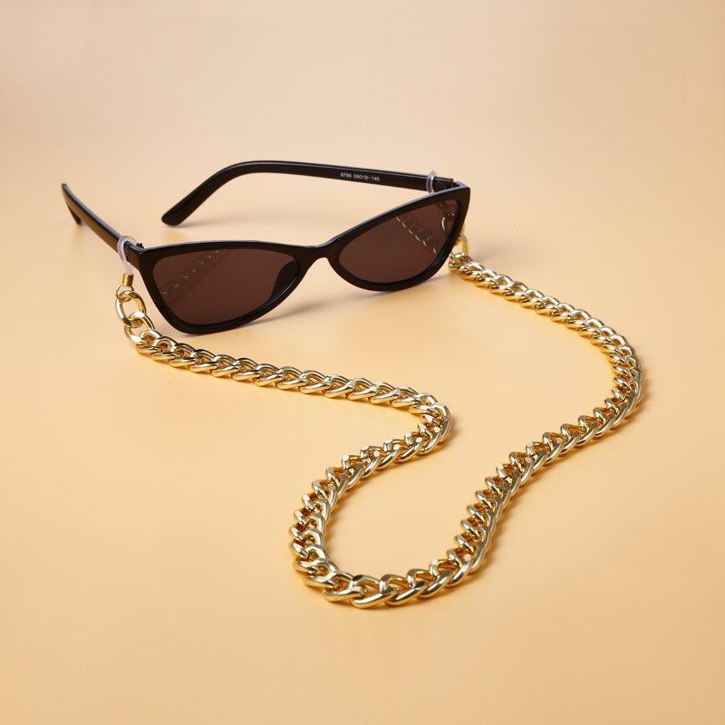 New Thick Basic Design Gilding Chain Punk Style Women Sunglasses Chains Beautiful Metal Eyewear Chain Fix By Rubber Ring Wholesale