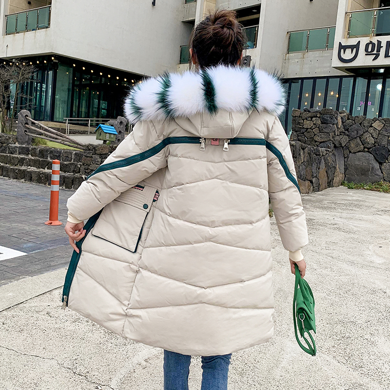 winter easy leisure and women down jacket pocket zipper stitching cottonpadded clothes back 201017