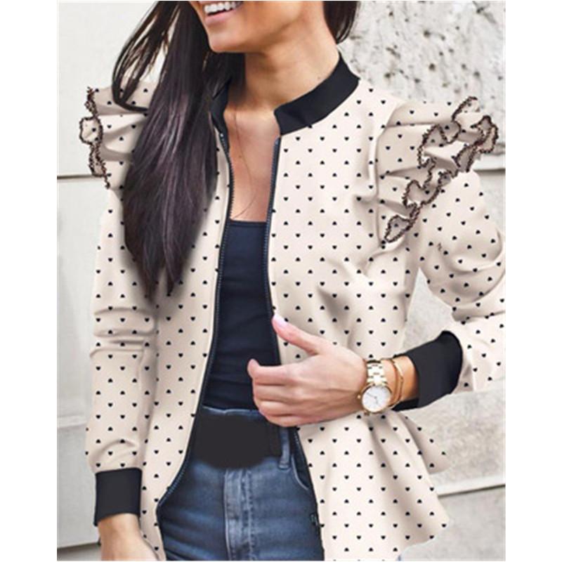 Women Ruffle Sleeves Jacket Fashion Trend Splicing Long Sleeve Zipper Coats Clothing Designer Female Winter Camouflage Casual Slim Outerwear
Women Ruffle Sleeves Jacket Fashion Trend Splicing Long Sleeve Zipper Coats Clothing Designer Female Winter Camouflage Casual Slim Outerwear