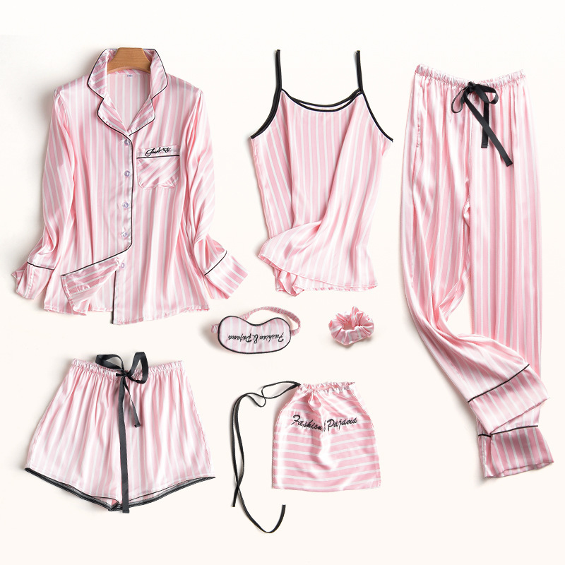 Pajamas Set Women Silk Summer Sexy Flower Pyjamas Sexy Female Long Sleeve Shirt Pants Handwork Stitch Lingerie Striped Sleepwear 201109, Style 26
Pajamas Set Women Silk Summer Sexy Flower Pyjamas Sexy Female Long Sleeve Shirt Pants Handwork Stitch Lingerie Striped Sleepwear 201109, Style 26