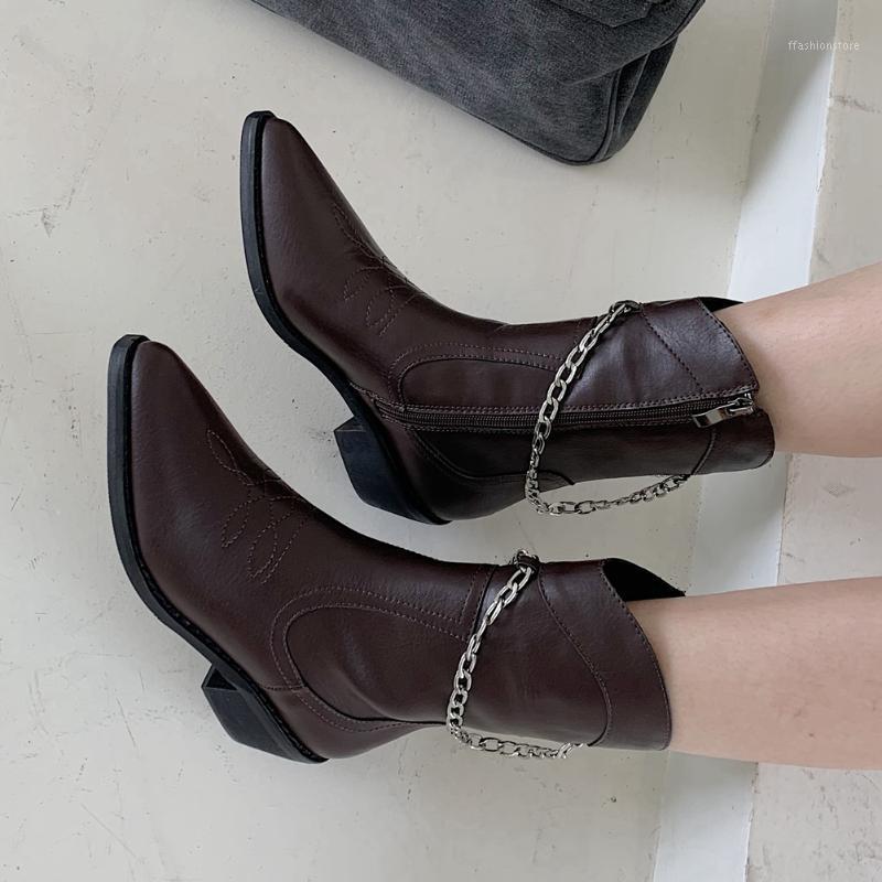 New Arrivals Brand Chains high-quality Chic Winter Shoes Boots Women Chunky Heels Western Mid-calf Boot Female1, Brown
New Arrivals Brand Chains high-quality Chic Winter Shoes Boots Women Chunky Heels Western Mid-calf Boot Female1, Brown