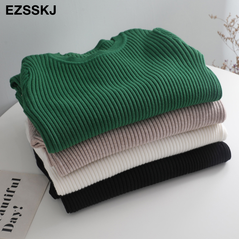 elegant Autumn Winter basic Maix Sweater dress women solid bodycon Thick dress Female Jumper Oneck slim knit dress Long sleeve 201029