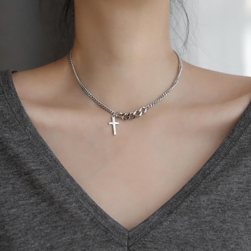 Pendant Necklaces YUN RUO 2021 Fashion Sexy Cross Chain Choker Tassel Necklace Titanium Stainless Steel Jewelry Woman Man Hip-hop Accessory
Pendant Necklaces YUN RUO 2021 Fashion Sexy Cross Chain Choker Tassel Necklace Titanium Stainless Steel Jewelry Woman Man Hip-hop Accessory