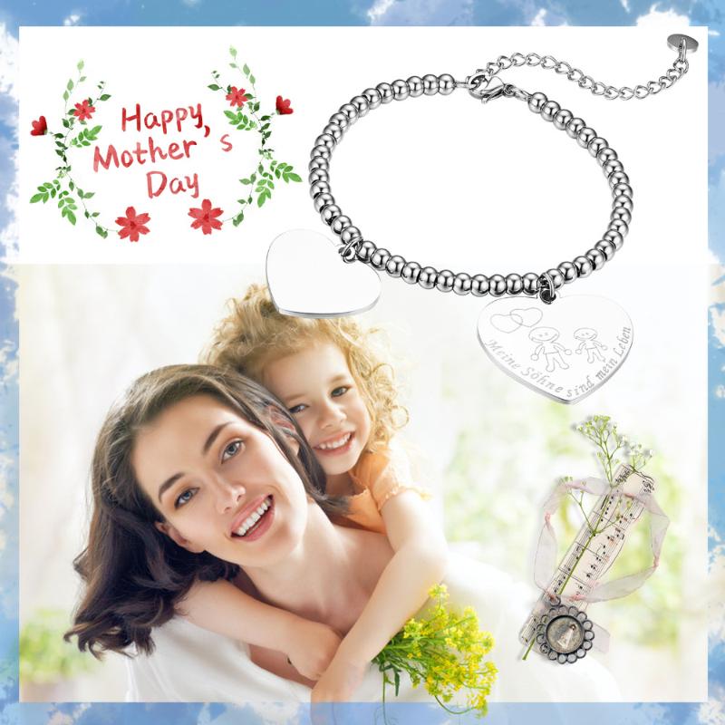 BONISKISS Women's Bracelets Cute Heart Pattern Mother's Day High-Quality Silver Color Stainless Steel Jewelry Lady's Bracelets
BONISKISS Women's Bracelets Cute Heart Pattern Mother's Day High-Quality Silver Color Stainless Steel Jewelry Lady's Bracelets