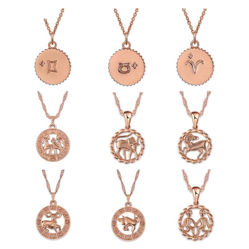 ZEMO Round Coin 12 Constellation Necklaces Rose Gold Choker Zodiac Sign Necklace Women Horoscope Astrology Necklace bijoux femme
ZEMO Round Coin 12 Constellation Necklaces Rose Gold Choker Zodiac Sign Necklace Women Horoscope Astrology Necklace bijoux femme