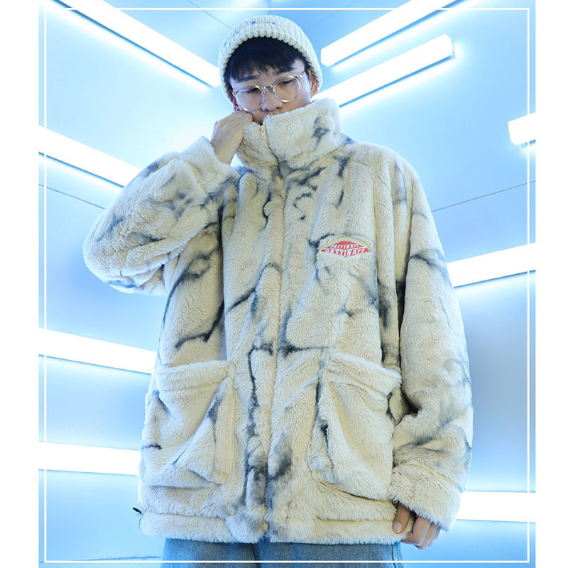 Mens Faux Fur Fleece Thin Parkas Winter Fashion Warm Casual Coat Streetwear Outwear