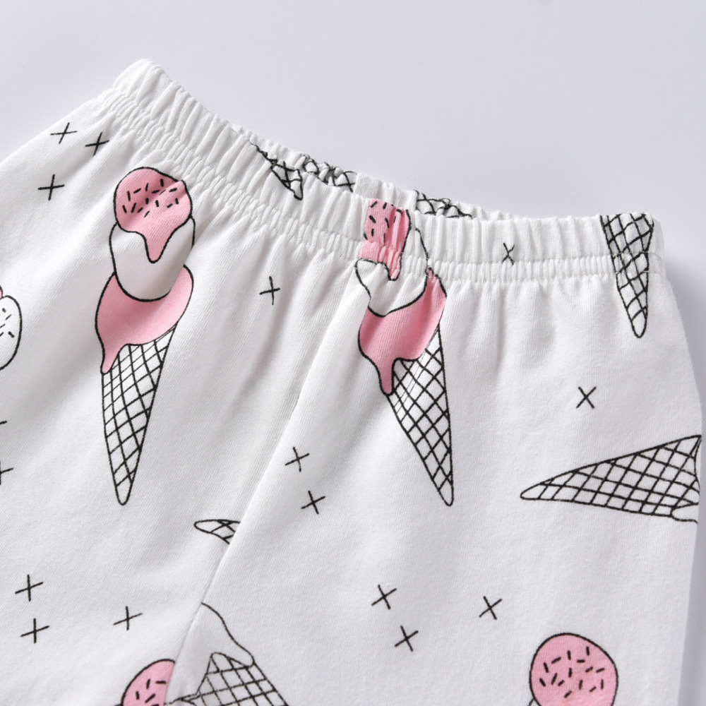 Infant born Cute Ice Cream Print Baby Girls Clothes Set Long Sleeve RomperPantsHeadband Toddler Outfits Set LJ201223