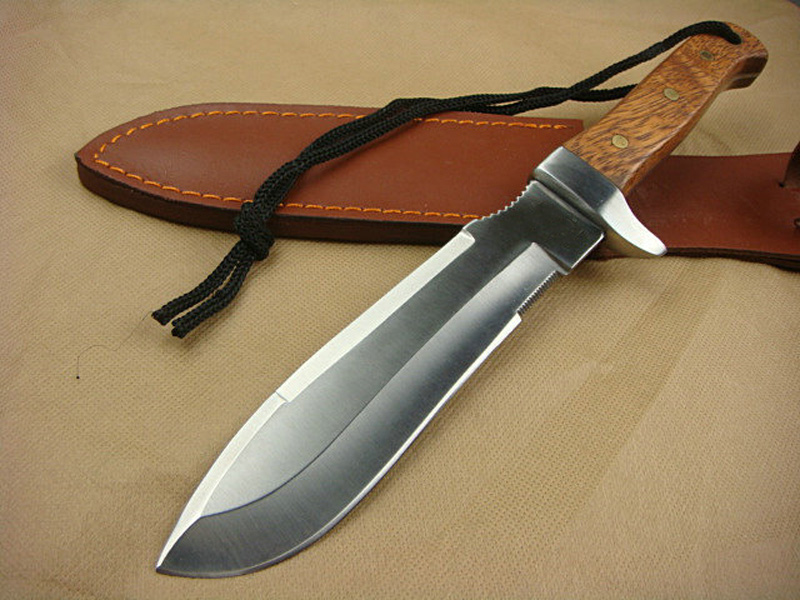 High Quality Survival straight hunting knife 5Cr15Mov Satin Blade Full Tang Wood handle Fixed Blade knifes knives with leather sheath
High Quality Survival straight hunting knife 5Cr15Mov Satin Blade Full Tang Wood handle Fixed Blade knifes knives with leather sheath