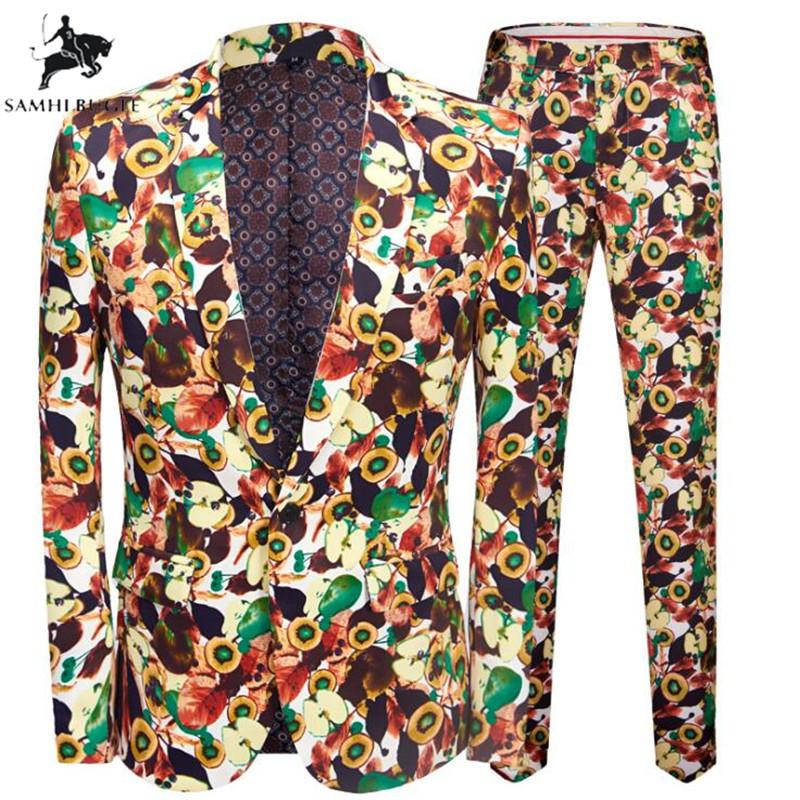 Fruit Print Suit Romantic Wedding Suits for Men 2 Pieces Set Latest Coat + Pant Designs Wedding Stage Singer Slim Fit Costume, Yellow
Fruit Print Suit Romantic Wedding Suits for Men 2 Pieces Set Latest Coat + Pant Designs Wedding Stage Singer Slim Fit Costume, Yellow